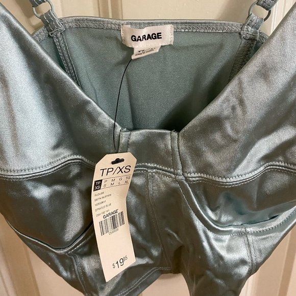 NWT Garage Light Blue Satin Bustier Crop Top - Picture 4 of 8